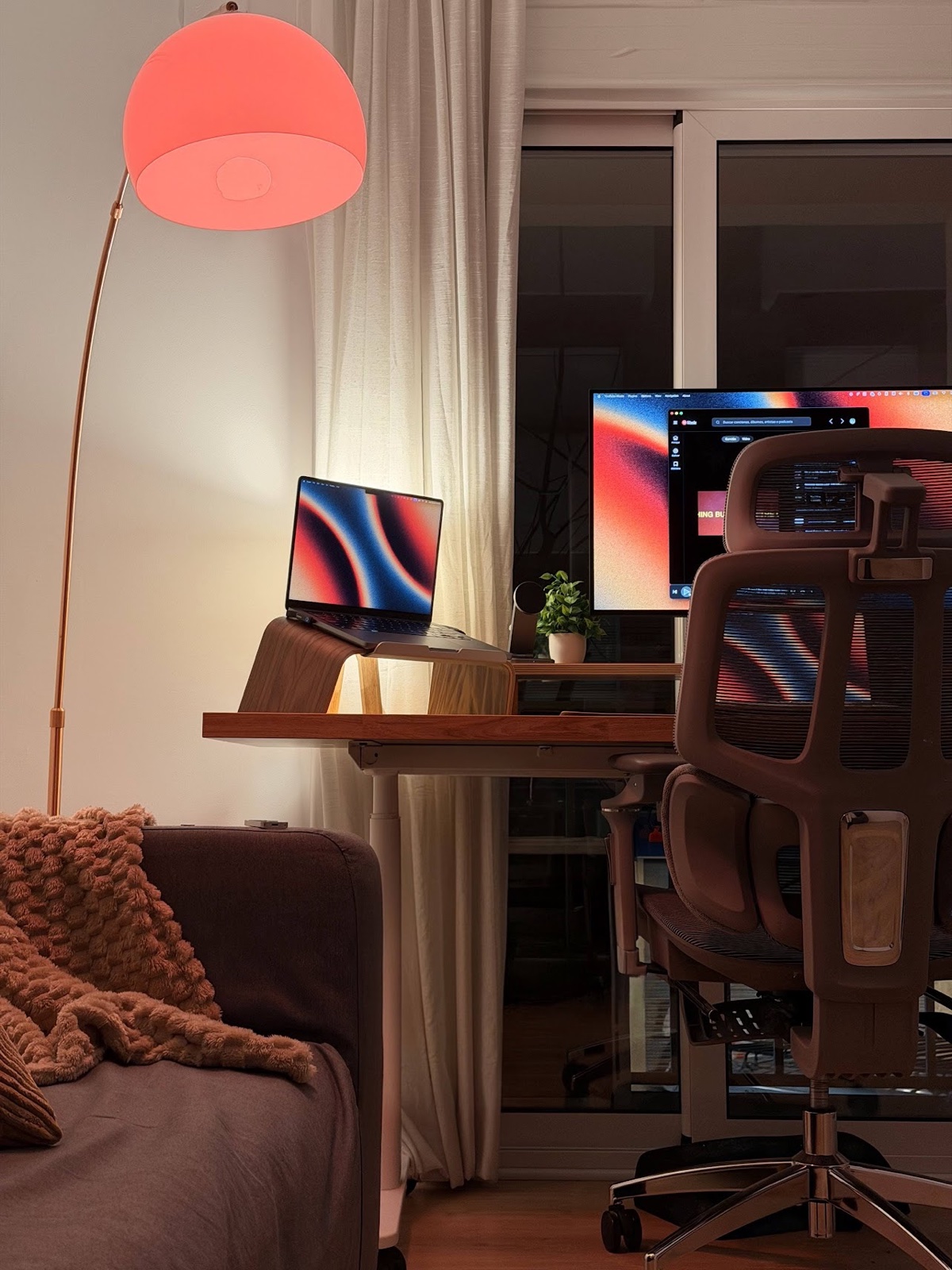 The desk from the sofa